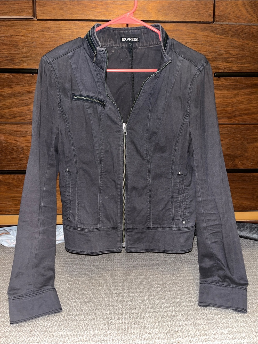 Express Women’s Gray Zip-Front Jacket